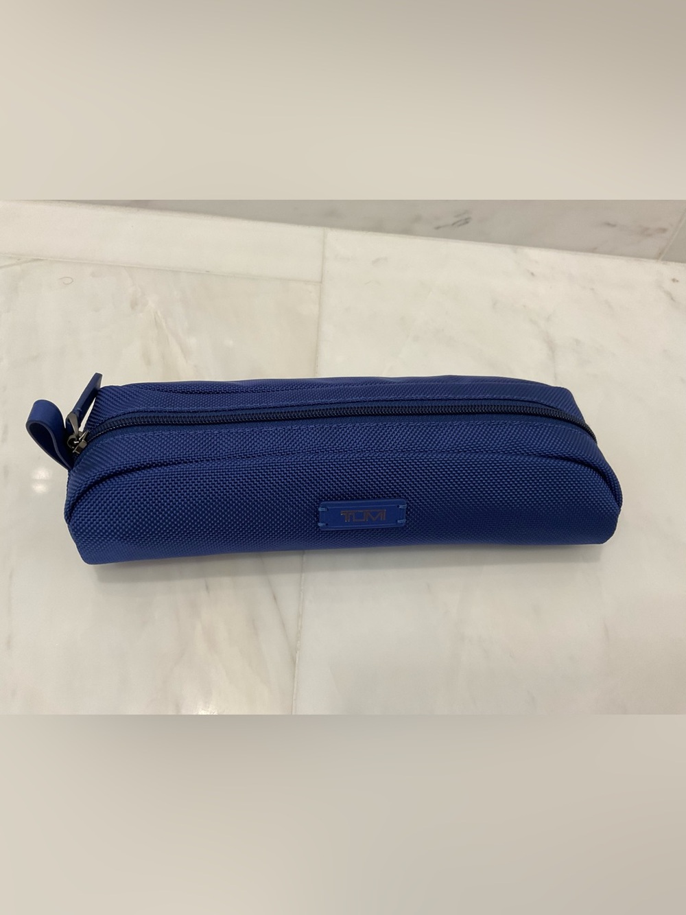 NEW - TUMI Zippered Ballistic Nylon Pencil Case - Cord Pouch - ATLANTIC BLUE